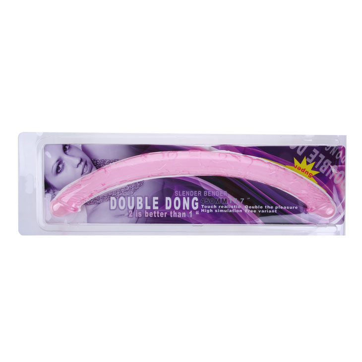 Dildo doppio Baile blu traslucido, 44,5 cm
