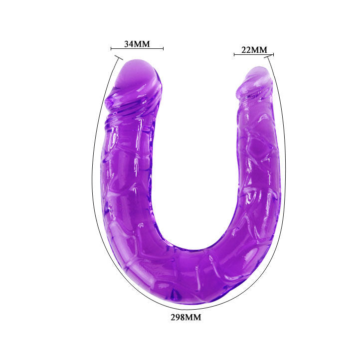 Consolador doble Baile de gel flexible en lila