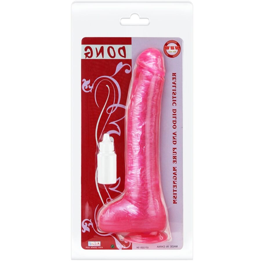 Baile Dong – Realistischer Dildo mit Saugfuß, Rosa transparent, 27,8 cm