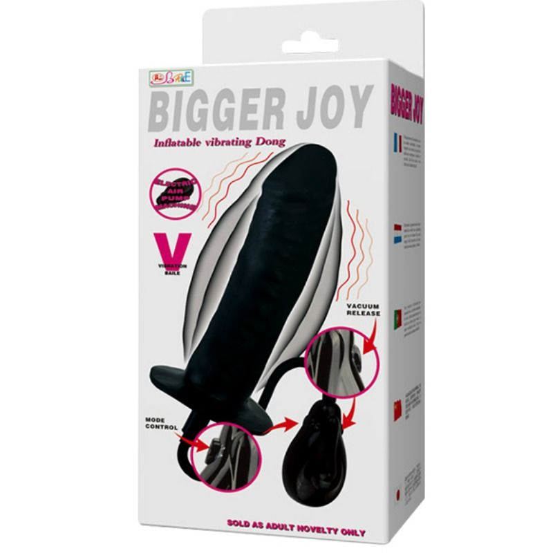 Dildo gonfiabile vibrante Baile Bigger Joy in lattice con pompetta