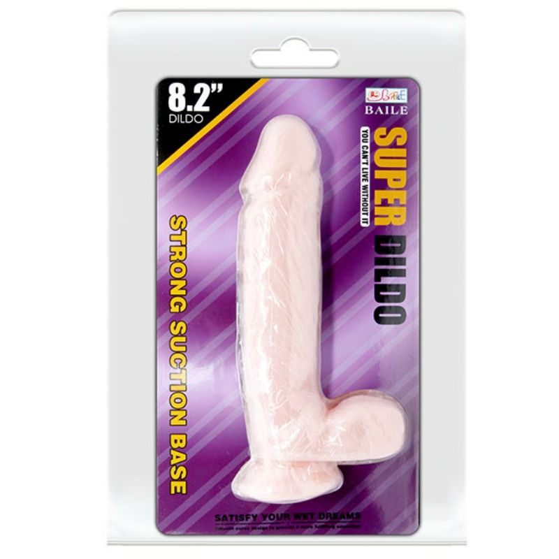 Baile Super Dildo 21 – Dildo realistico con ventosa, diametro 4,7 cm