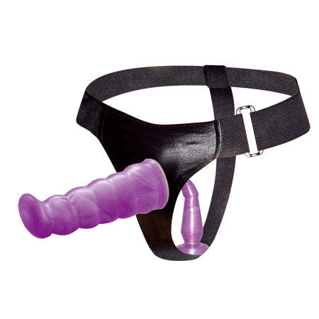 Baile — Harnais anal et vaginal femme lilas gpoint 17 cm