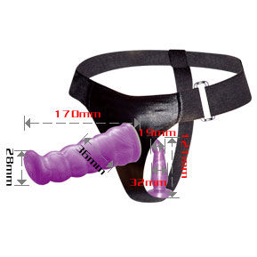 Strap-on a mutandina Baile lilla con doppio dildo per il punto G da 17 cm