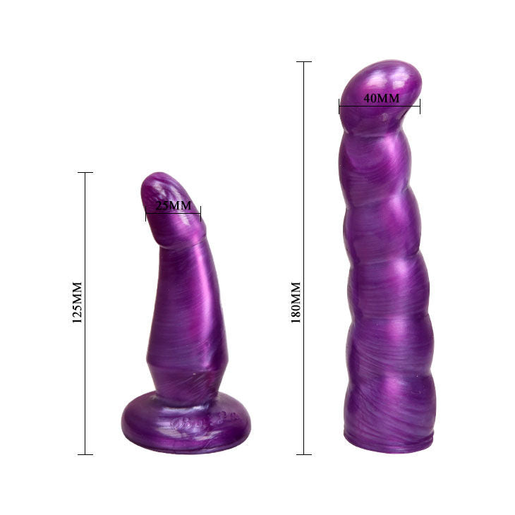 Strap-on a mutandina Baile lilla con doppio dildo per il punto G da 17 cm