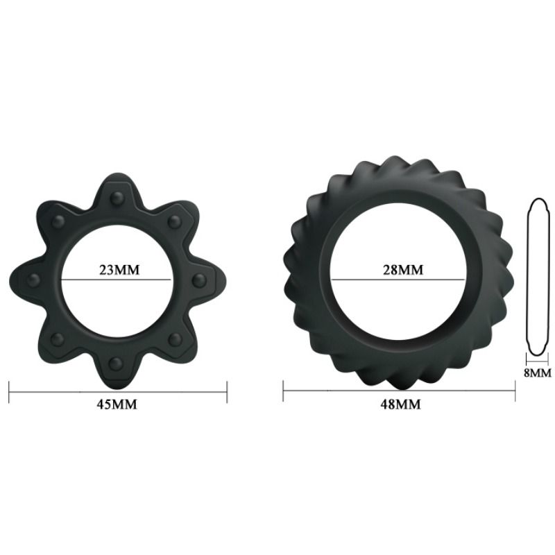 Baile Flowering – Set di due anelli fallici in silicone
