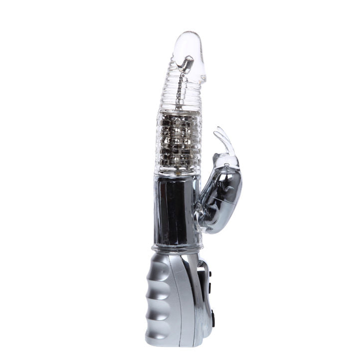 Baile – Transparenter Vibrator mit rotierenden Metallperlen, 26,5 cm