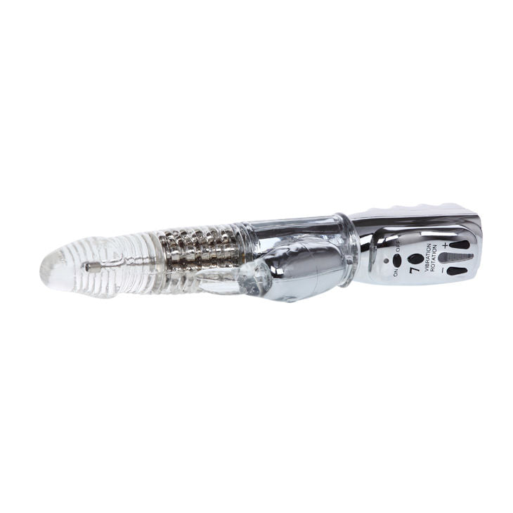 Baile – Transparenter Vibrator mit rotierenden Metallperlen, 26,5 cm