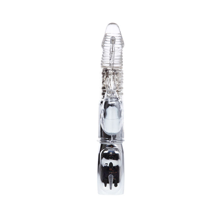 Baile – Transparenter Vibrator mit rotierenden Metallperlen, 26,5 cm