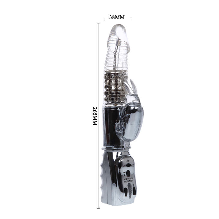 Baile – Transparenter Vibrator mit rotierenden Metallperlen, 26,5 cm