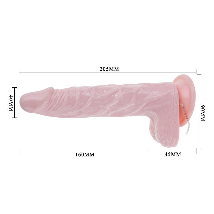 Baile Super Rota Dong, realistischer rotierender Dildo mit Saugfuß, 20,5 cm