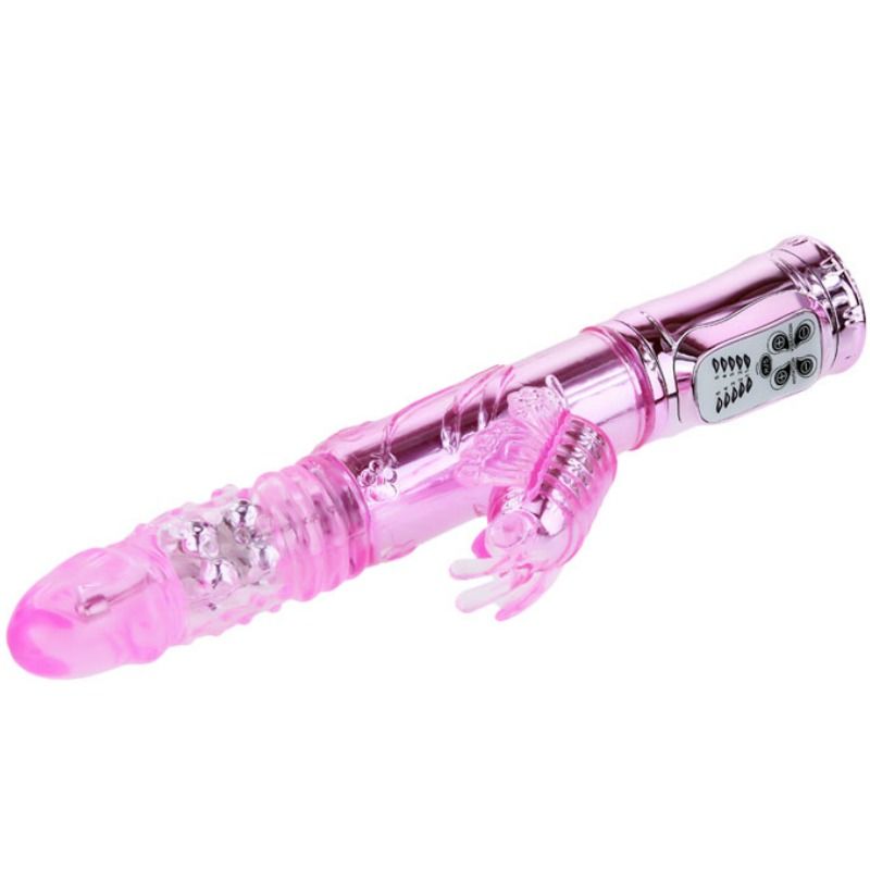 Vibratore rabbit rotante ricaricabile Baile con stimolatore a farfalla, rotazione e pulsazione