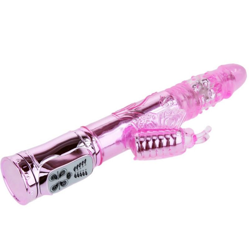 Vibratore rabbit rotante ricaricabile Baile con stimolatore a farfalla, rotazione e pulsazione