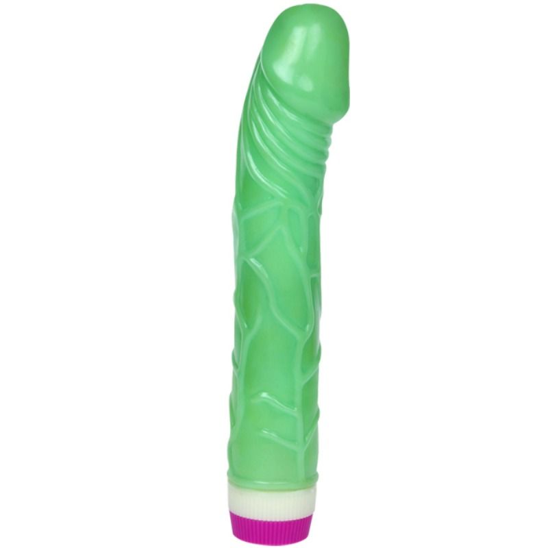 Baile – Consolador vibrador verde, Waves of Pleasure, 23 cm