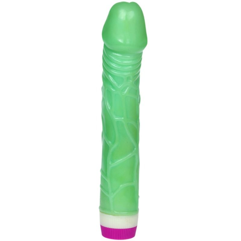 Baile – Consolador vibrador verde, Waves of Pleasure, 23 cm