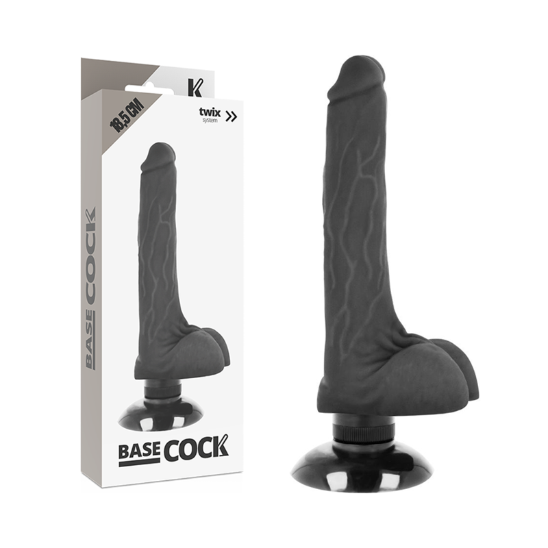 Vibratore realistico Basecock 2 in 1, 18,5 cm, diametro 4 cm