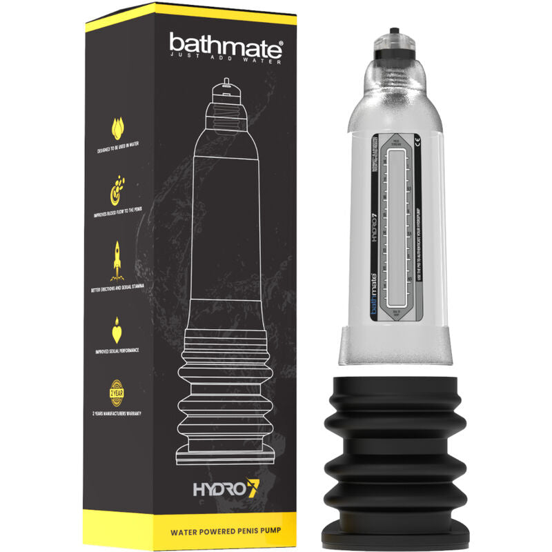 Pompa per pene idraulica Bathmate Hydro 7 Hercules, trasparente