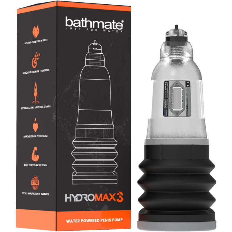 Pompa per pene idraulica Bathmate Hydromax 3, trasparente