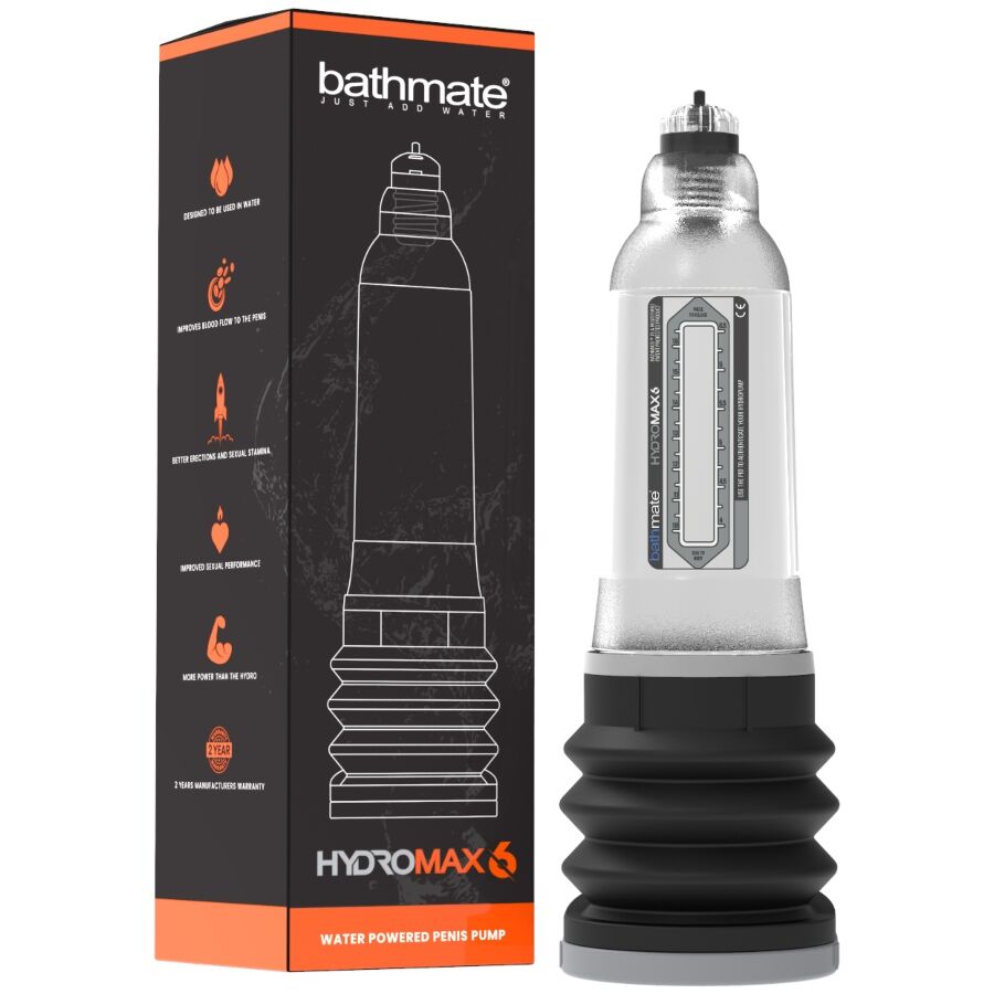 Pompa per pene idraulica Bathmate Hydromax 6, trasparente