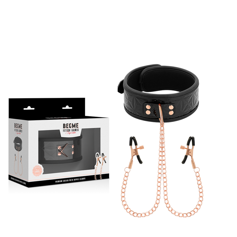 Begme Fetish Games — Black edition collier begme black edition avec pinces à tétons