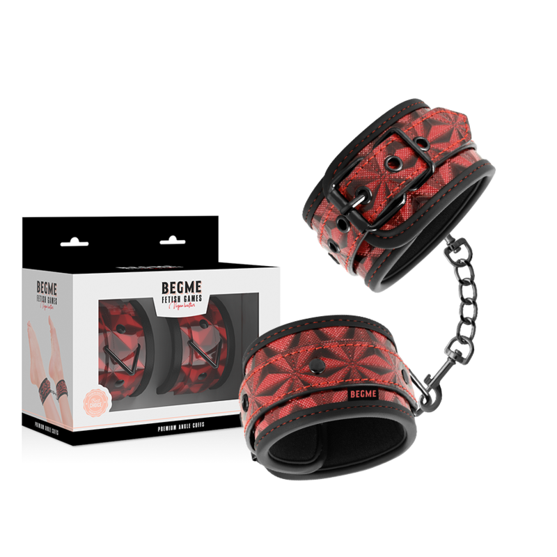 Cavigliere BeGme Red Edition di Begme Fetish Games, rosse, con fodera in neoprene