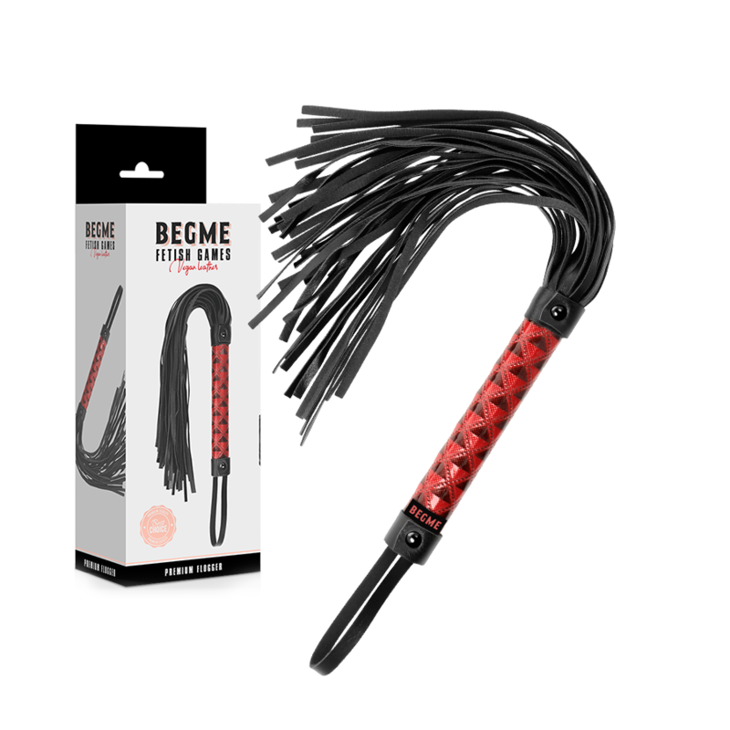 BeGme Red Edition – Flogger aus veganem Leder