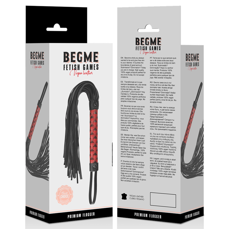 BeGme Red Edition – Flogger aus veganem Leder
