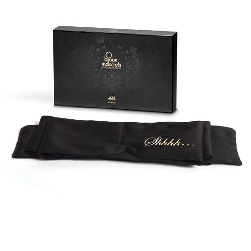 Bijoux Indiscrets Shhh — Masque en satin noir