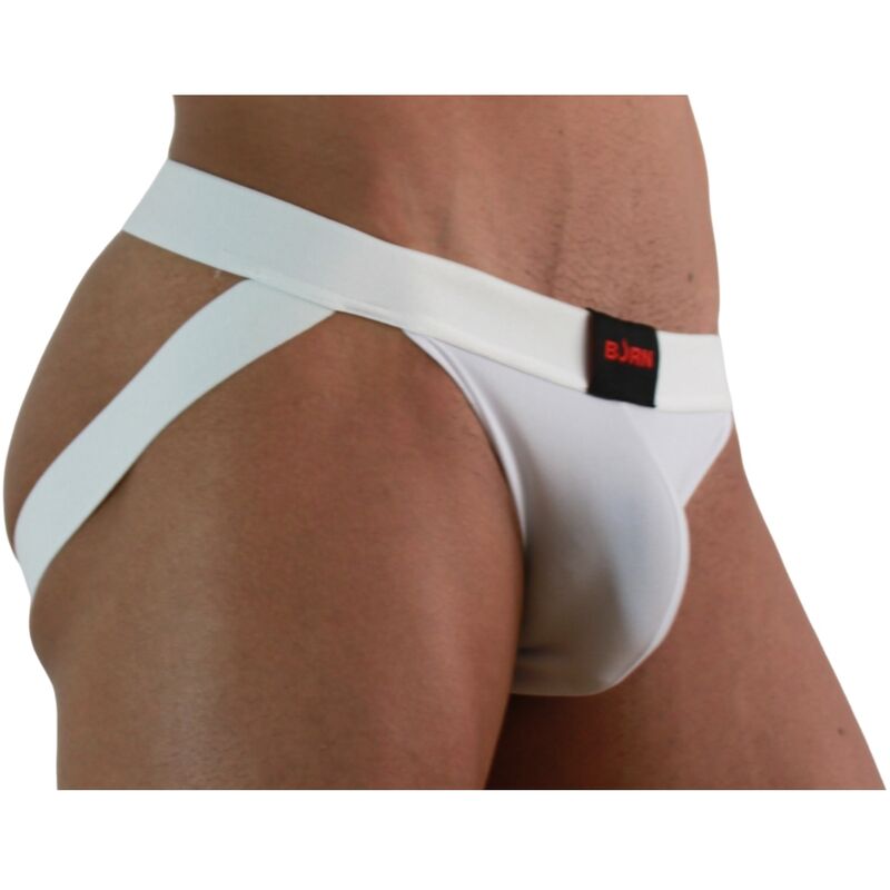 BURN 007 – Weißer Jockstrap aus dehnbarem Stoff