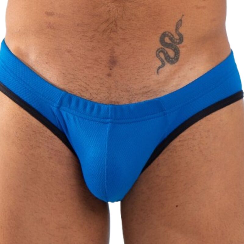 BURN 018 – Herrenslip in Blau mit schwarzen Kanten