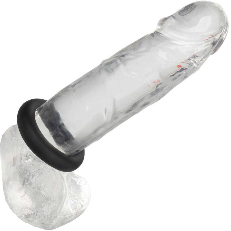 CalExotics Alpha Prolong – Penisring aus schwarzem Silikon, Medium