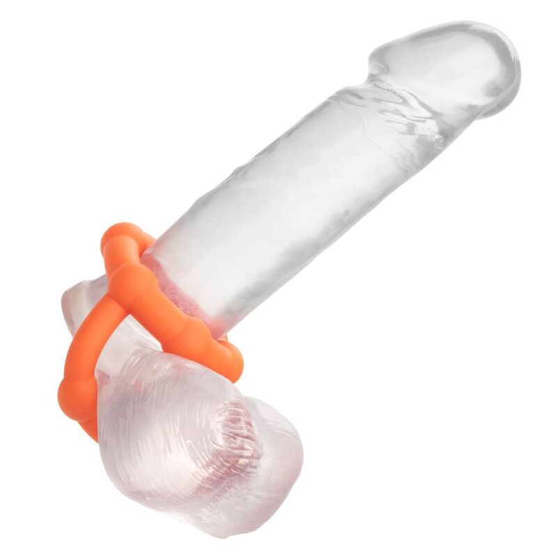 CalExotics Alpha All Star – Doppelter Penisring aus Silikon, Orange