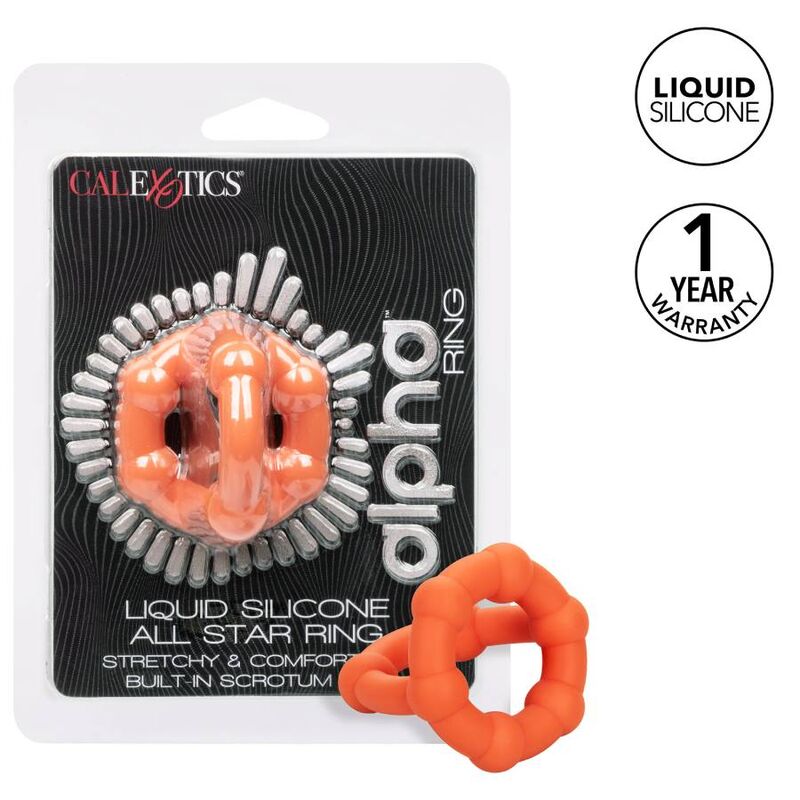 CalExotics Alpha All Star – Doppelter Penisring aus Silikon, Orange