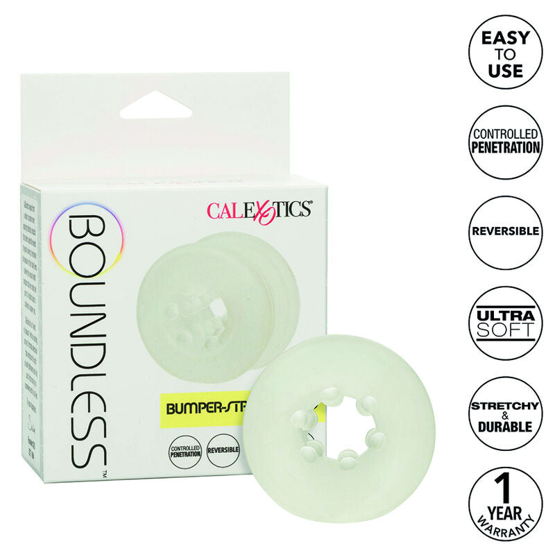 CalExotics Boundless Bumper-Stroker – Penisring aus transparentem TPE