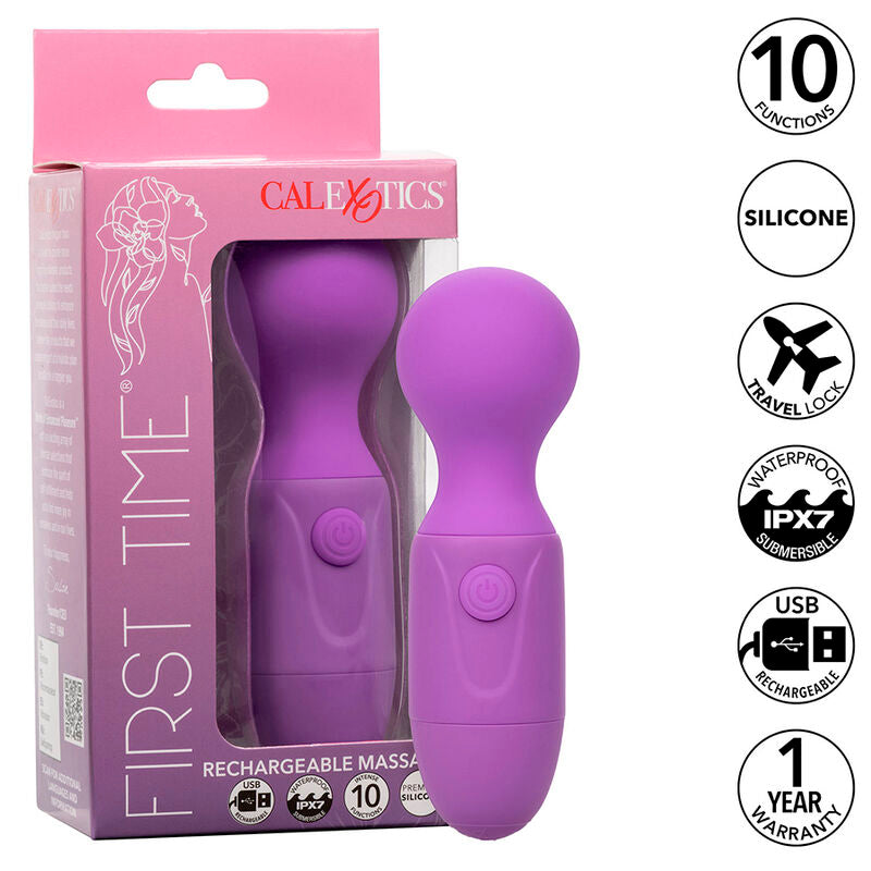 CalExotics First Time – Aufladbarer Massagestab mit 10 Vibrationsfunktionen, Lila