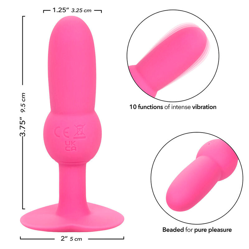 CalExotics First Time – Vibrierender Perlen-Analplug mit 10 Funktionen, Rosa