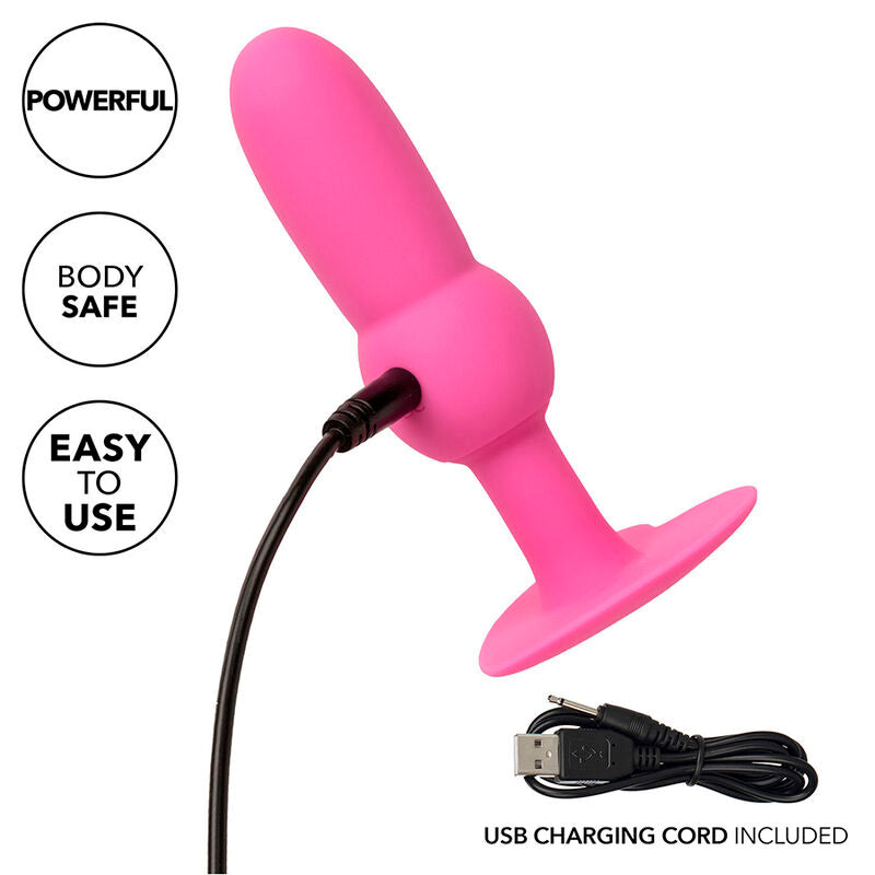 CalExotics First Time – Vibrierender Perlen-Analplug mit 10 Funktionen, Rosa