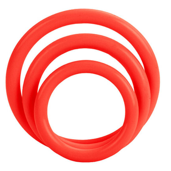 CalExotics Tri-Rings — Lot de 3 anneaux péniens — Rouge