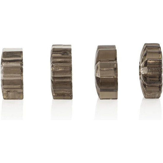 CalExotics Basic Essentials – Kit de cuatro anillos con relieve