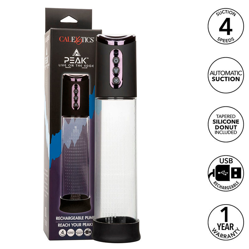 CalExotics Peak – automatische Penispumpe mit 4 Geschwindigkeiten, Schwarz