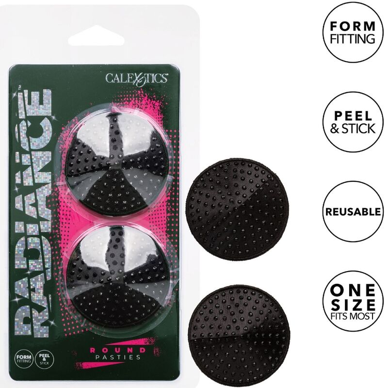 CalExotics Radiance – Runde Nippel-Pasties mit Glitzerdetails