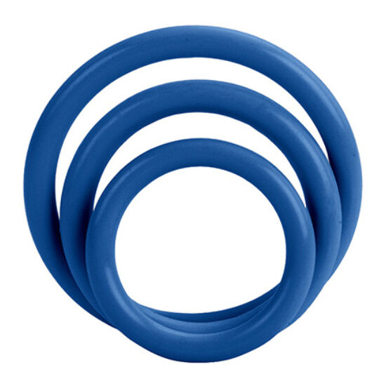 CalExotics Tri-Rings — Lot de 3 anneaux péniens — Bleu