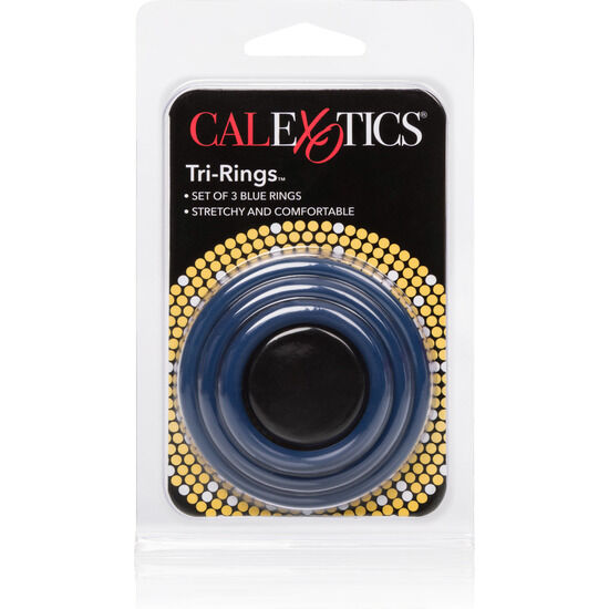 CalExotics Tri-Rings — Lot de 3 anneaux péniens — Bleu