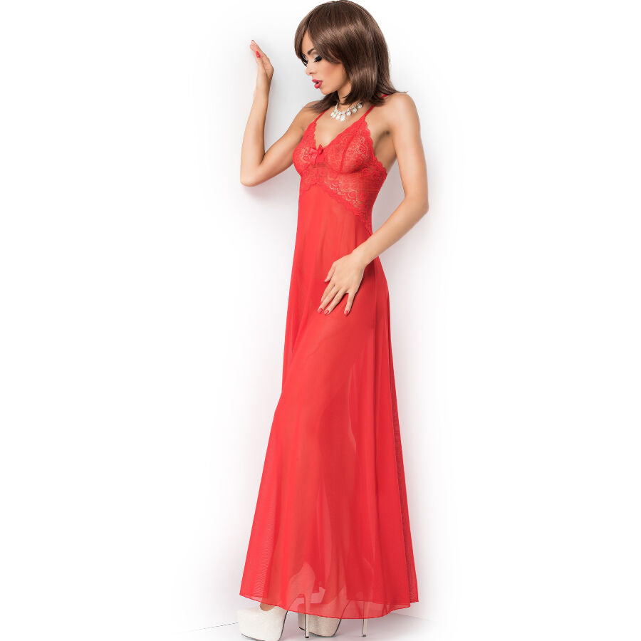 Chilirose CR 3883 – Sottoveste lunga con schiena scoperta – Rosso
