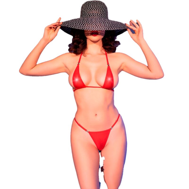 Chilirose CR4840 — Microbikini brillant — Rouge