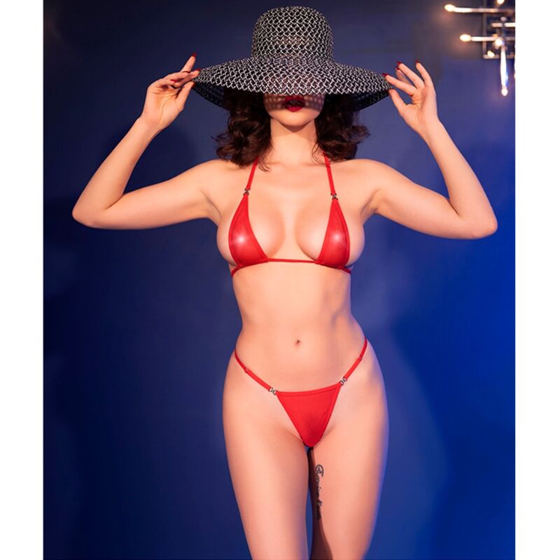 Chilirose CR4840 — Microbikini brillant — Rouge
