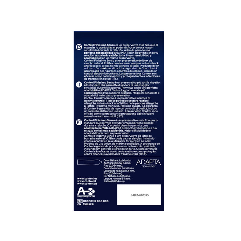 Control Finissimo Senso — Préservatifs, 24 unités