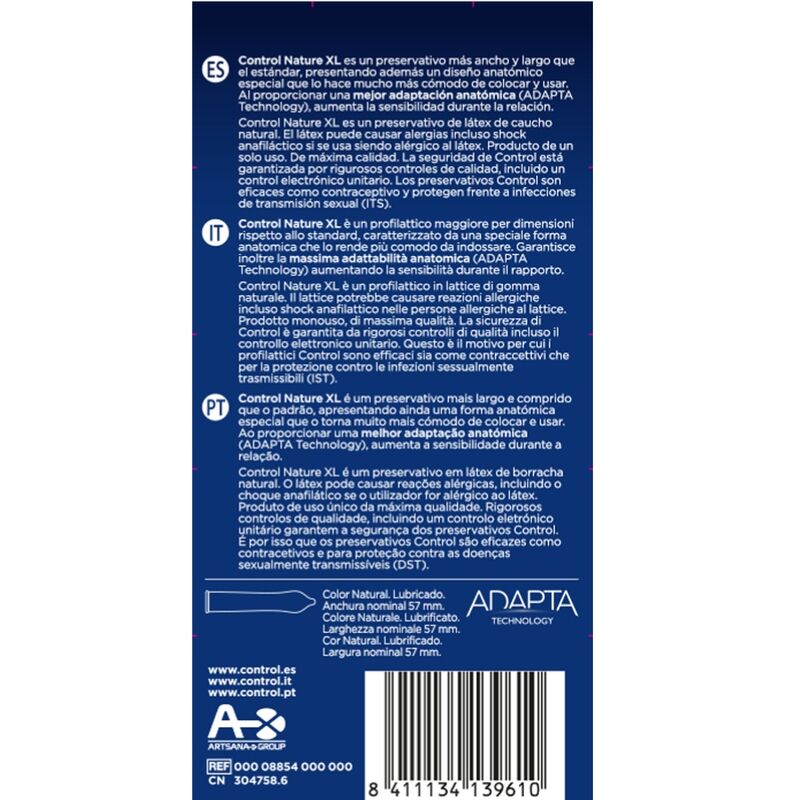 Control Nature XL — Préservatifs, 12 unités
