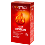 Control Hot Passion – Kondome mit Wärmeeffekt und Noppen, 10 Stück