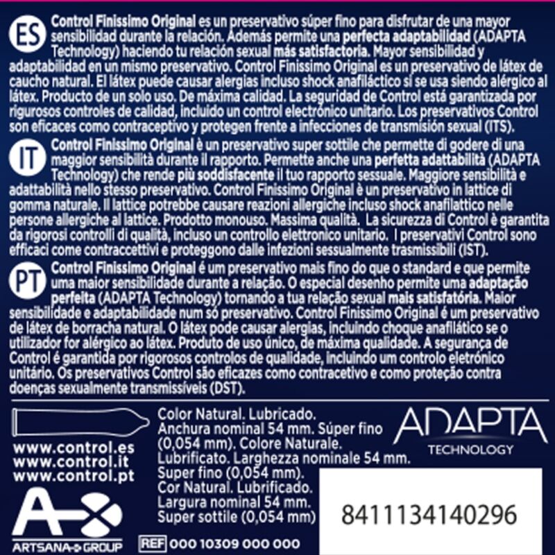 Control Finissimo Original — Préservatifs, 3 unités