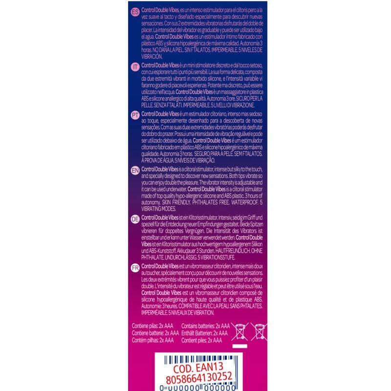 Control Double Vibes – Vibratore clitorideo a due bracci